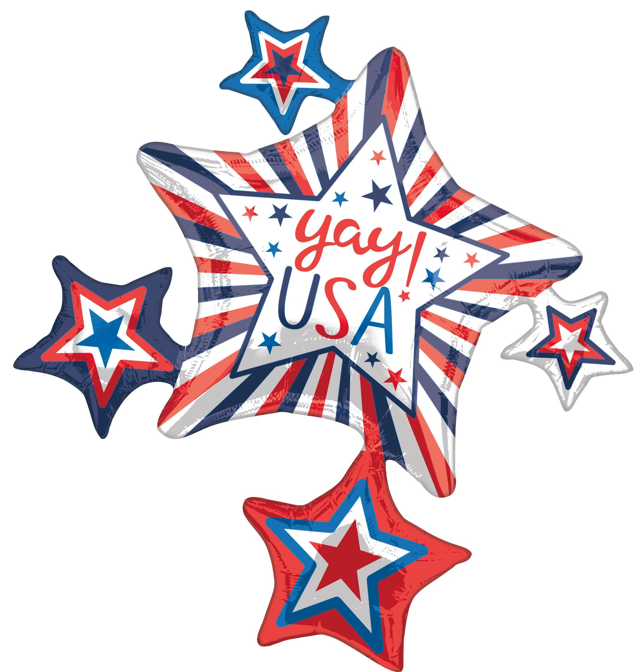 Anagram 35" SYay! USA Star Cluster Balloon